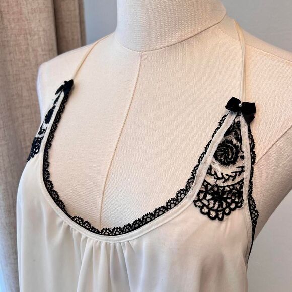 In Bloom by Jonquil Ivory Slip Dress – Lace Trim Nightgown - Size Small - Picture 3 of 8